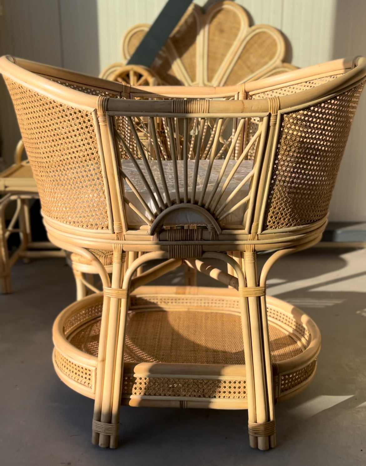 Rattan cradle incl. storage space