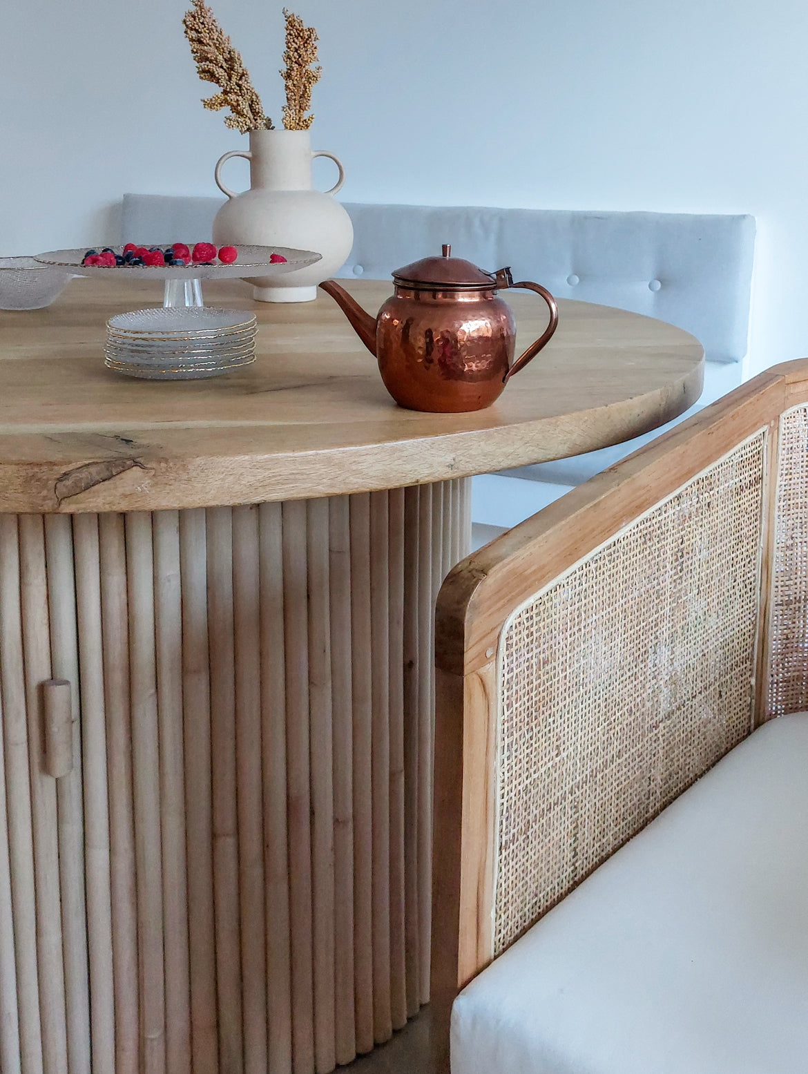 Ronde eettafel eikenhoutblad