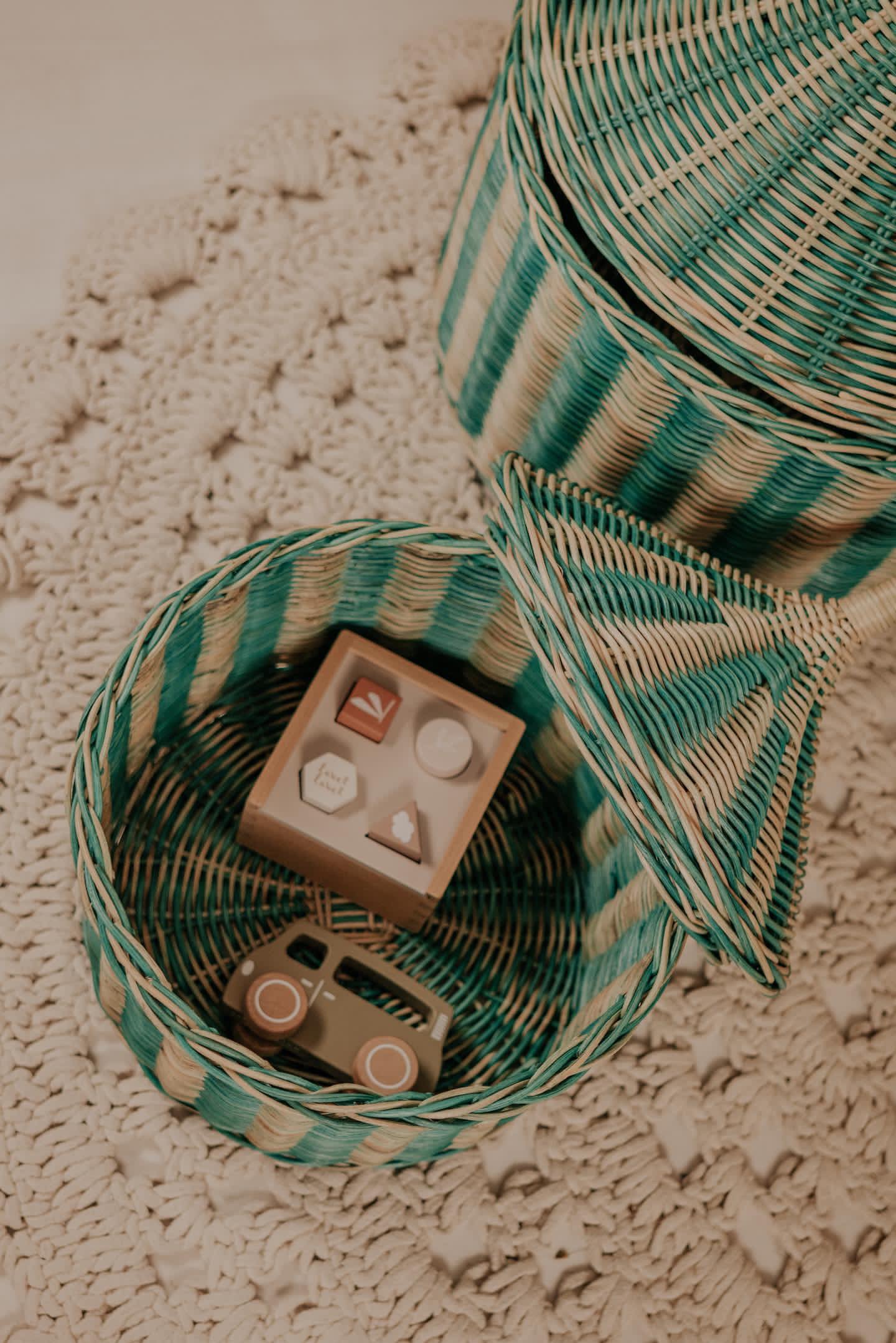 Rotan mand blauw