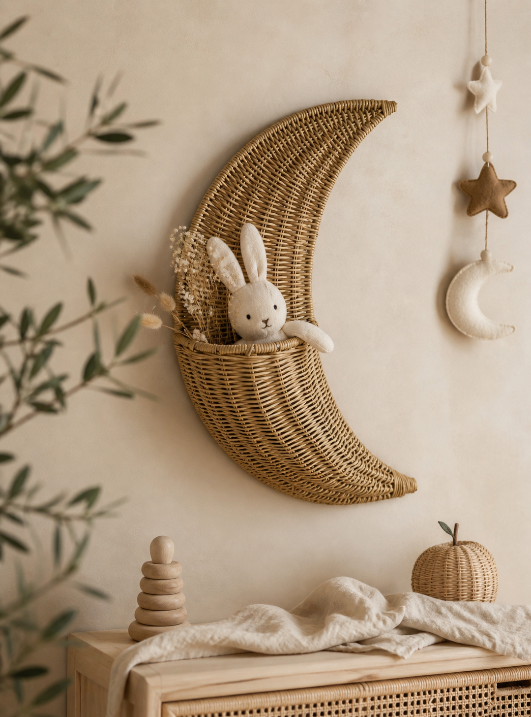 Rotan maan decoratie