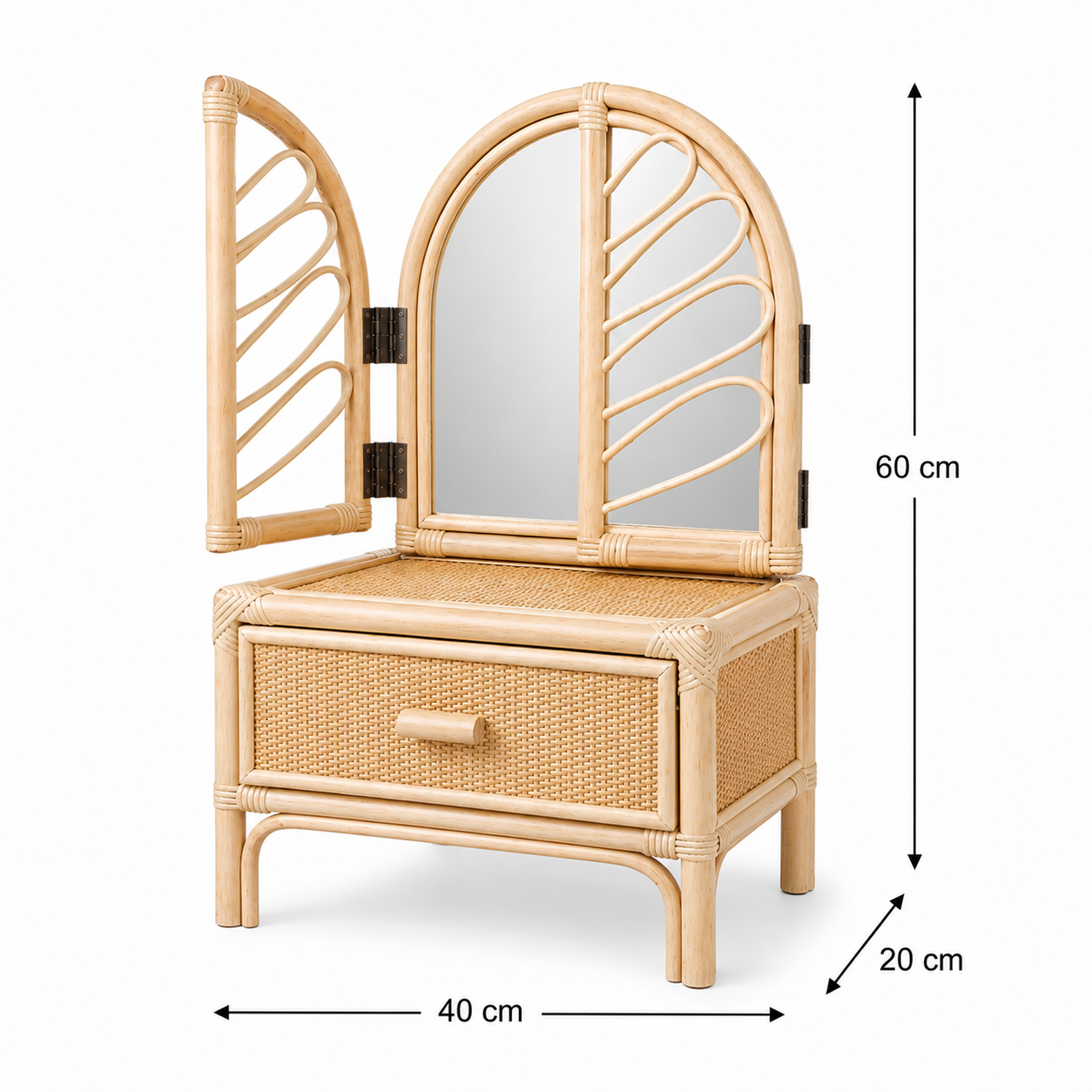 Rattan-Schminktischplatte