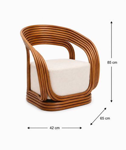 Rotan fauteuil bruin Celia