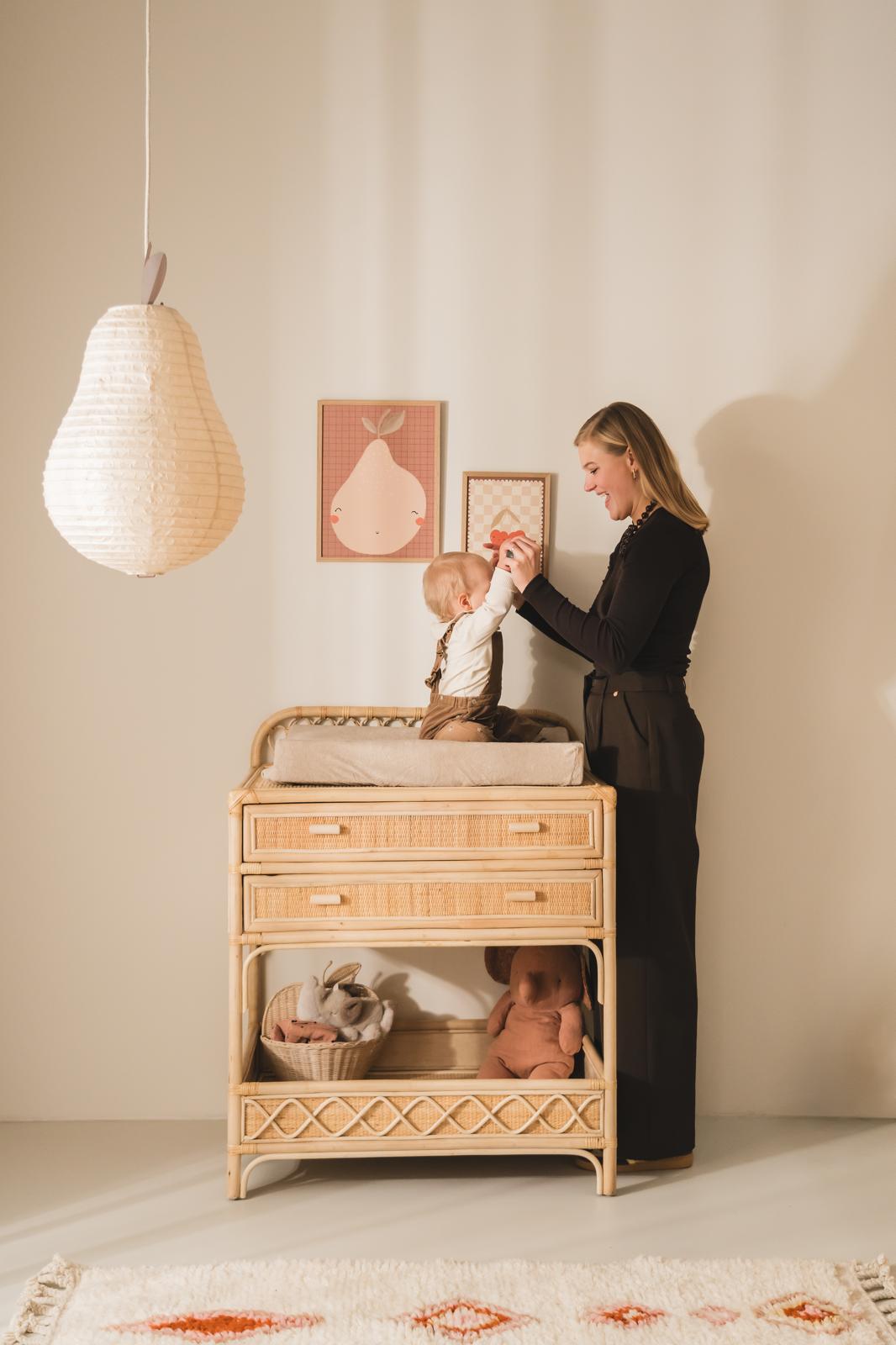 Rattan Kommode / Wickeltisch Sara