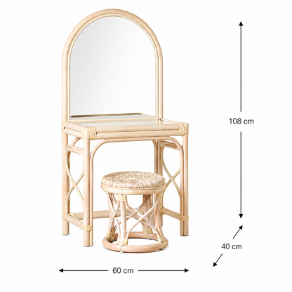 Leo &amp; Moon Exclusive © rattan dressing table with stool