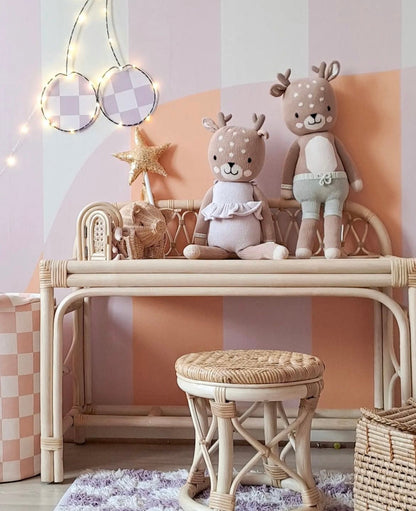 rotan bureautje met kruk