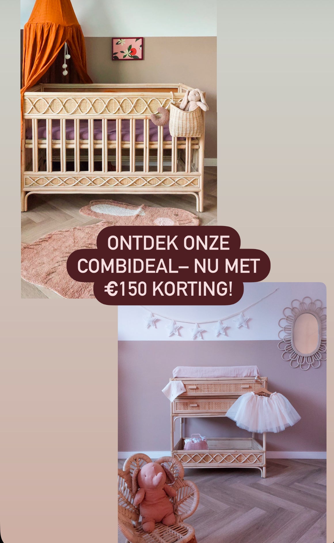 Rotan commode + ledikant deal