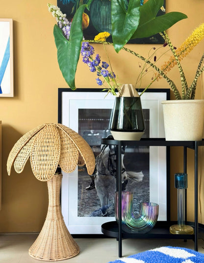 Rotan tafellamp vintage inspired