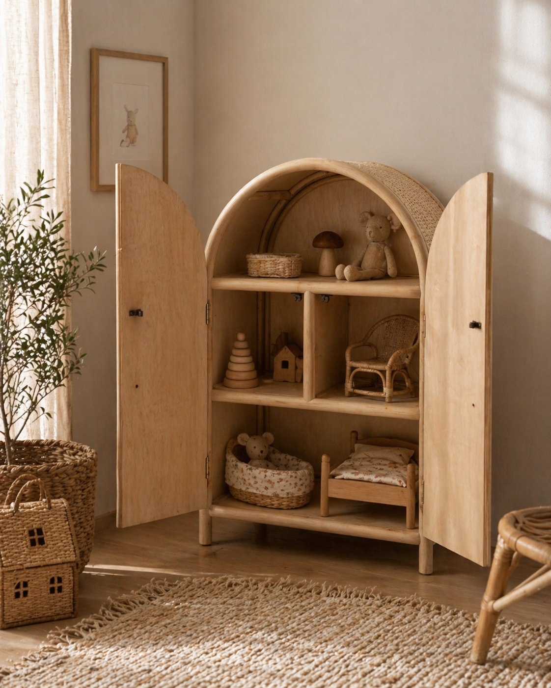 Leo &amp; Moon Exclusive © Rattan (doll) cabinet Round