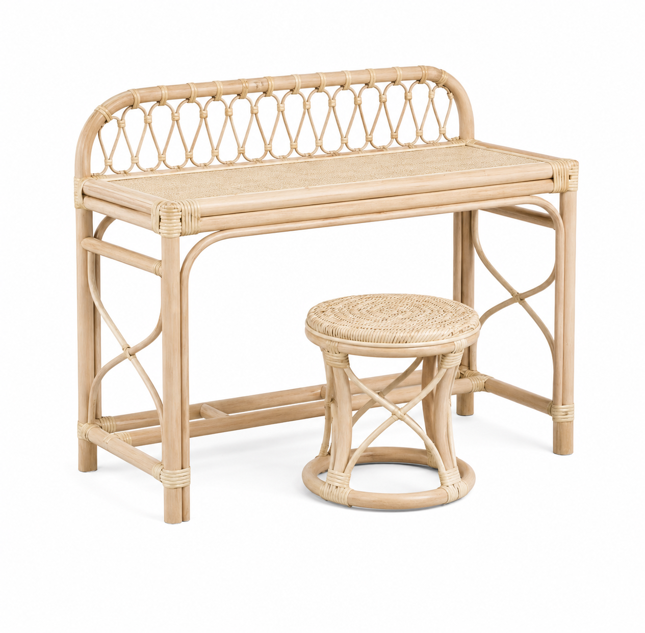 Leo &amp; Moon Exclusive © rattan desk with stool