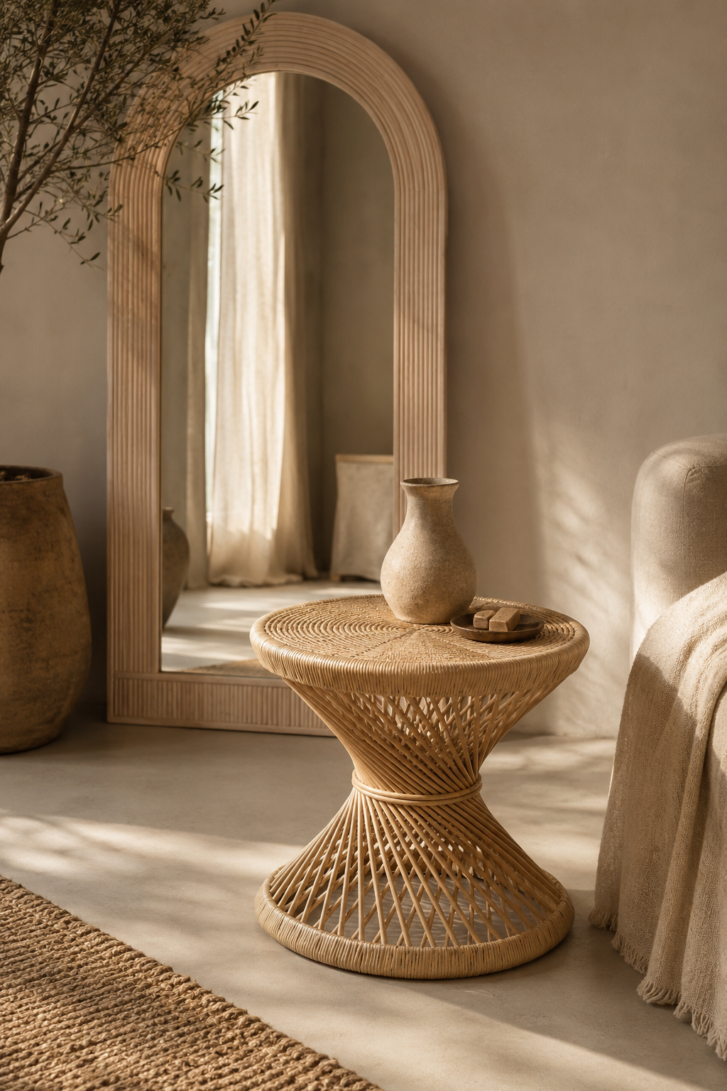 Rotan bijzettafel