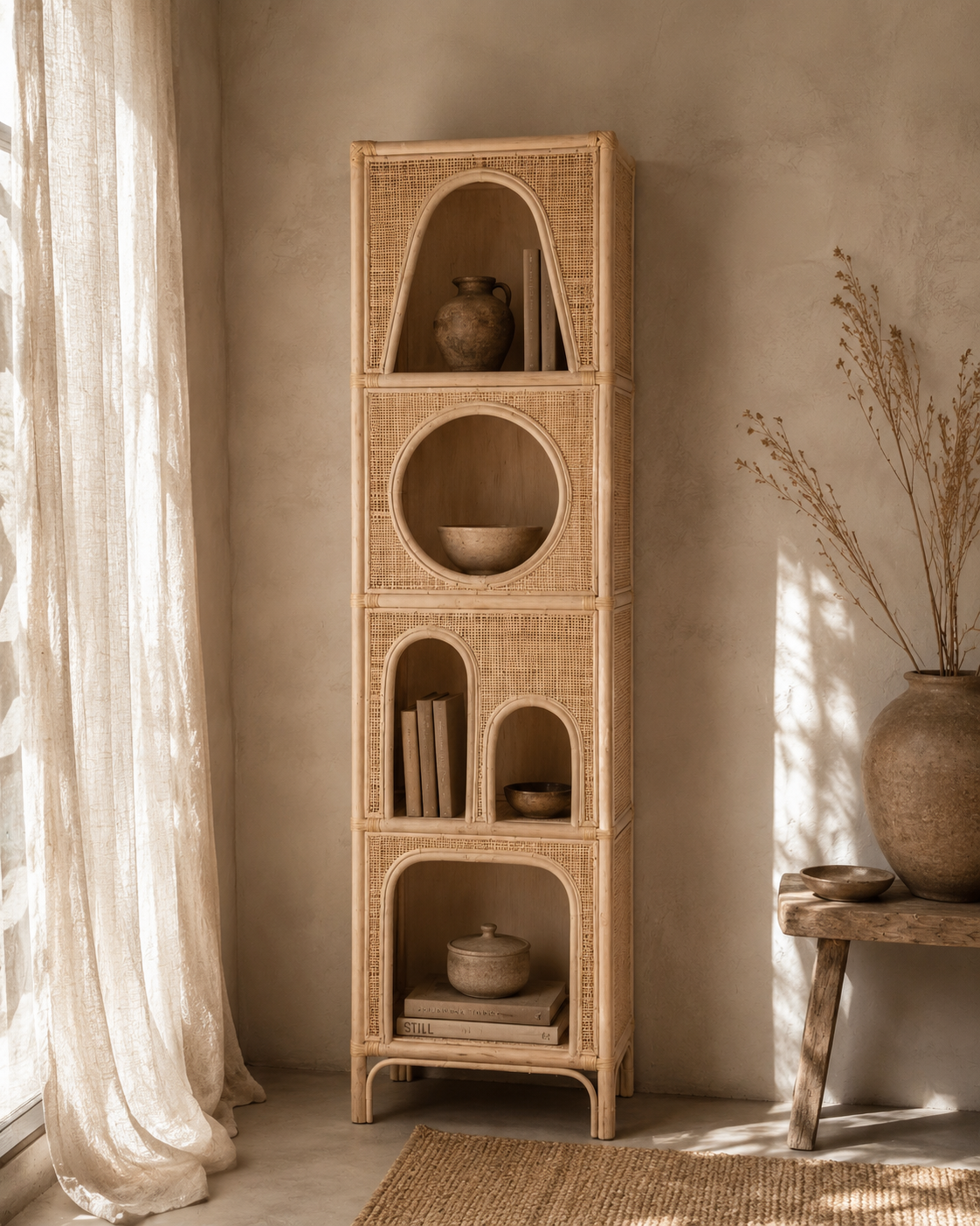 Regal aus Rattan