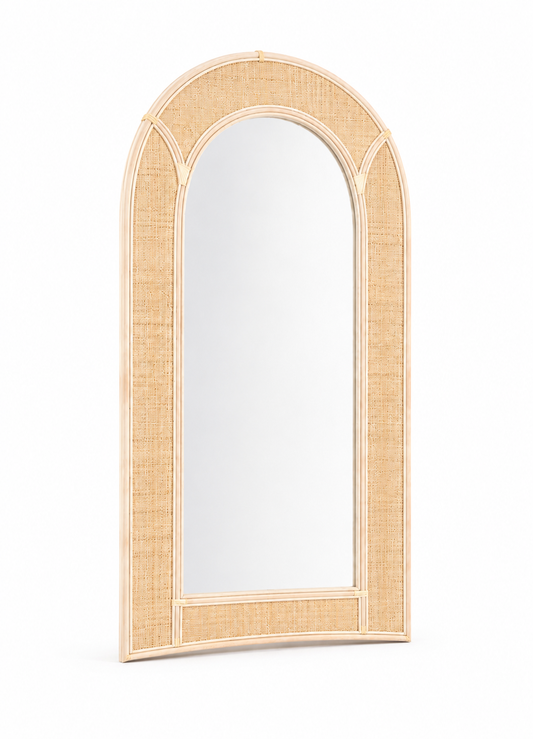 Rotan vloerspiegel Bonita
