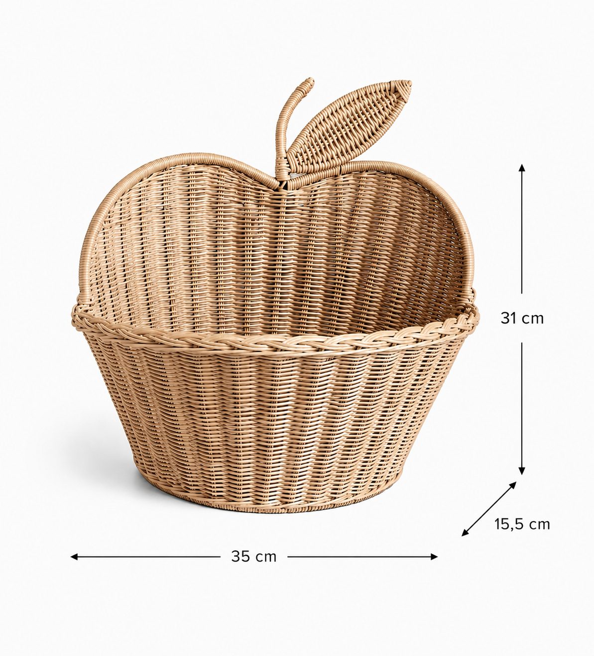 Rattan-Wanddeko Apfel