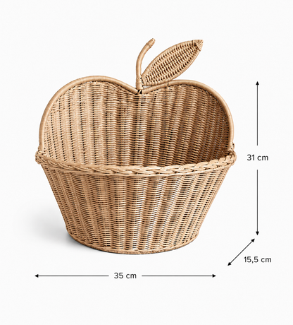 Rattan-Wanddeko Apfel