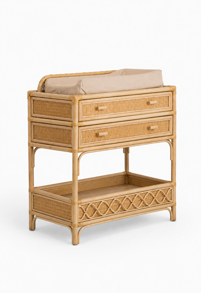 Rattan Kommode / Wickeltisch Sara