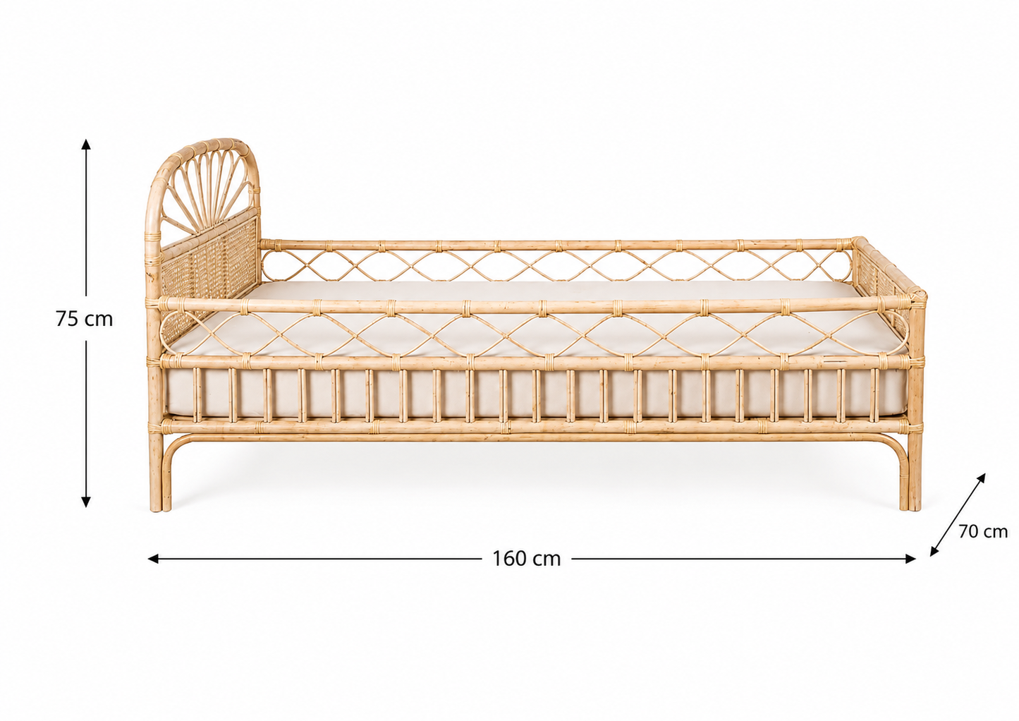 Rotan peuterbed / juniorbed Yaar