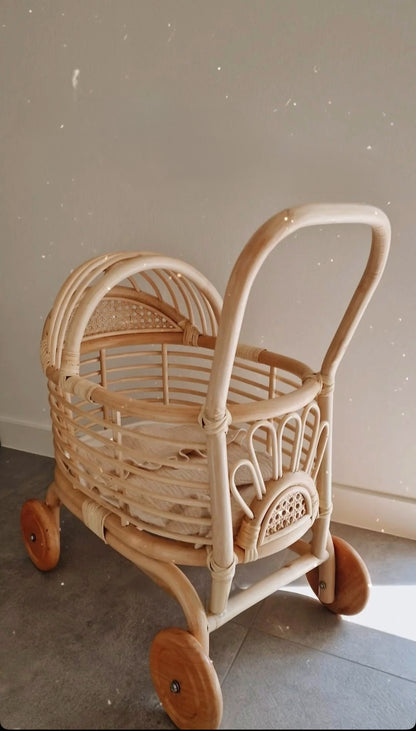Rattan doll's pram