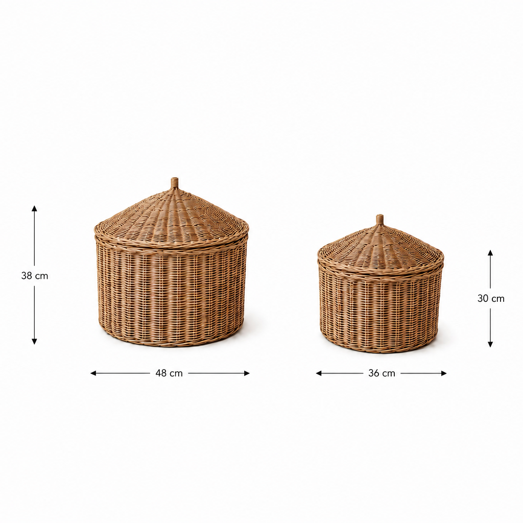 Rattan Aufbewahrungskörbe Nuri | Handgefertigte Boho-Körbe