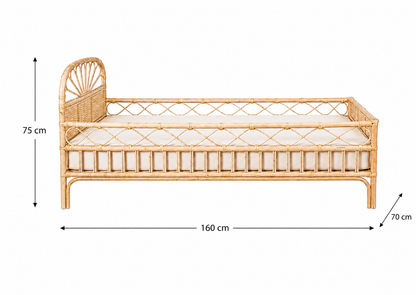 Rattan toddler bed Lina