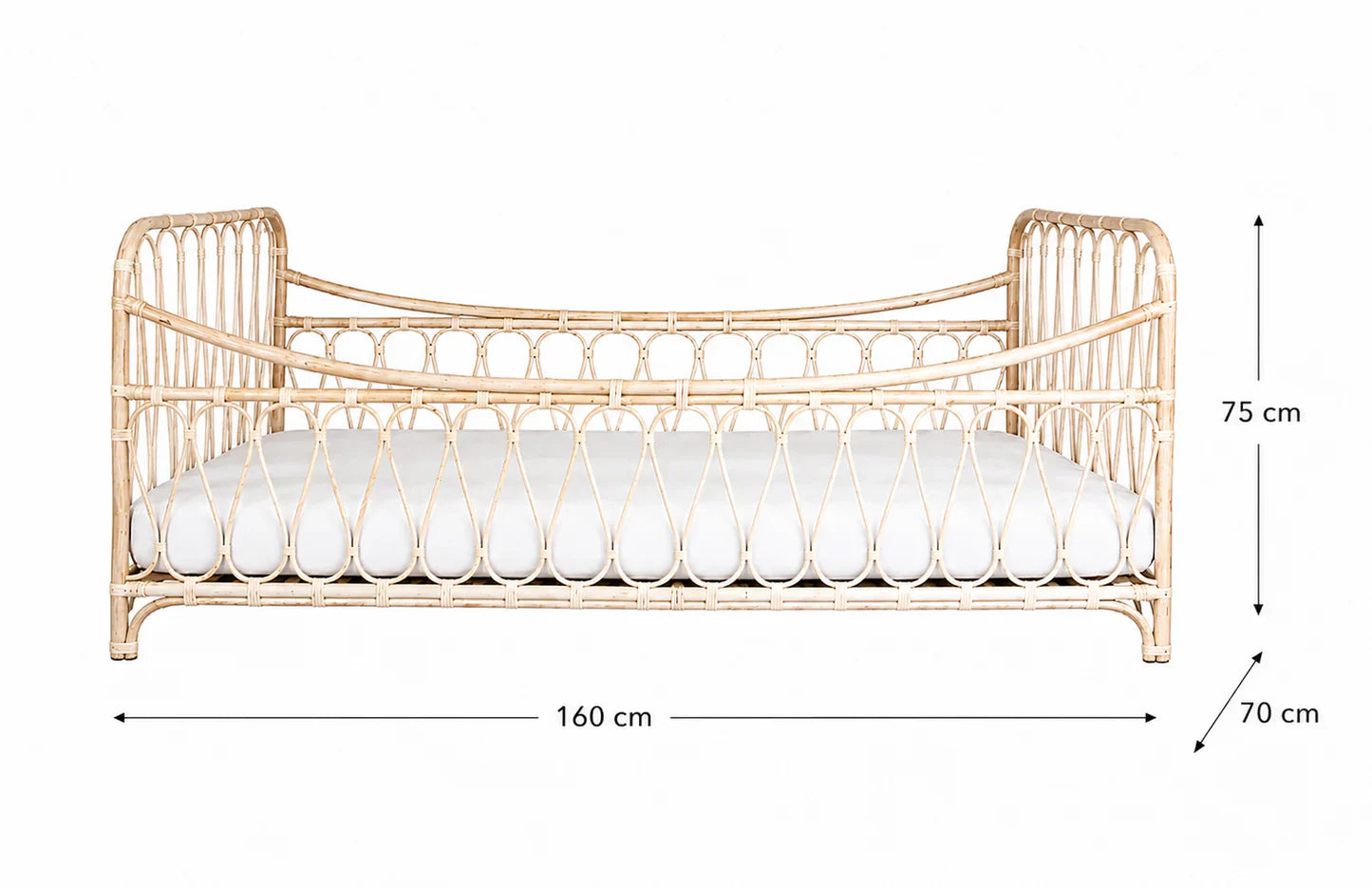 Rattan toddler bed Linn