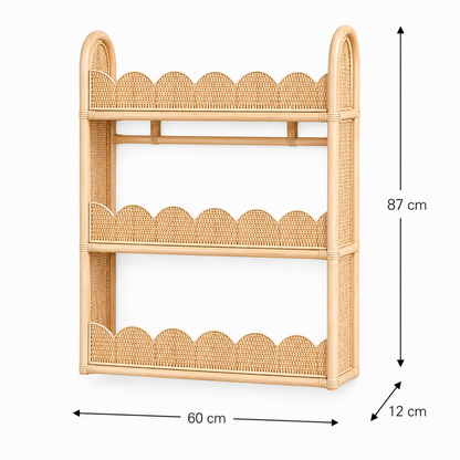 Rotan boekenrek / wand Amber